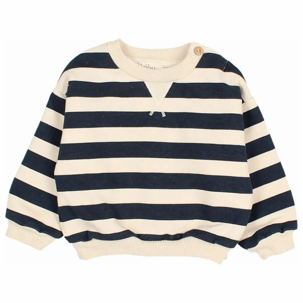 Sweat Rayures Bébé Coton Bio | Ivoire