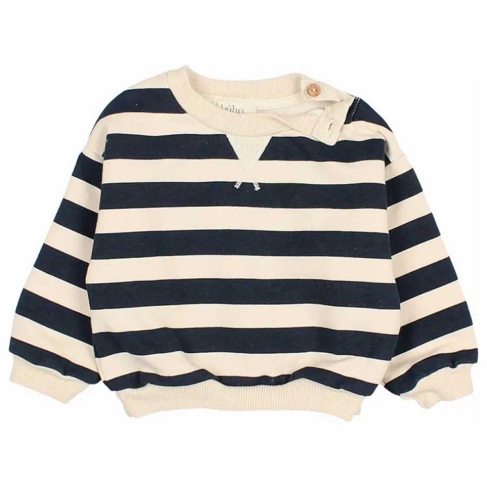 Sweat Rayures Bébé Coton Bio | Ivoire