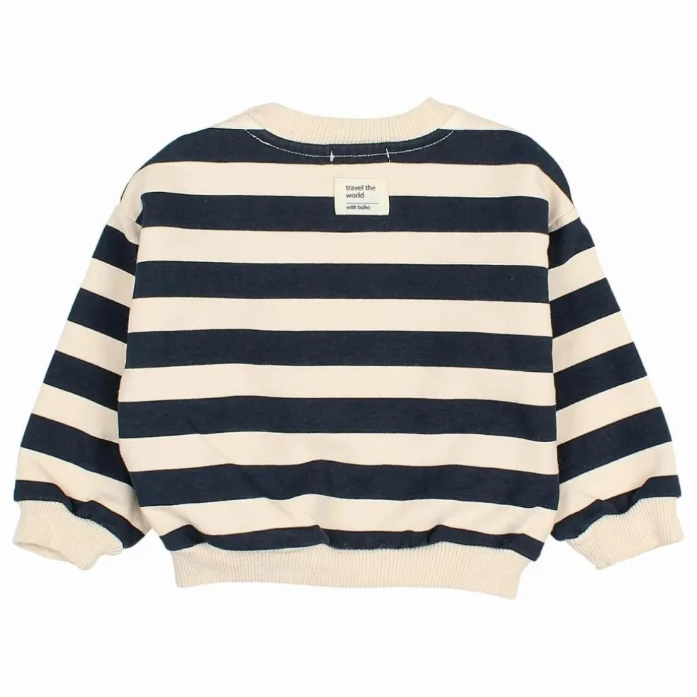 Sweat Rayures Bébé Coton Bio | Ivoire
