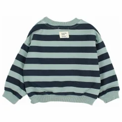 Sweat Rayures Bébé Coton Bio | Vert Cèdre
