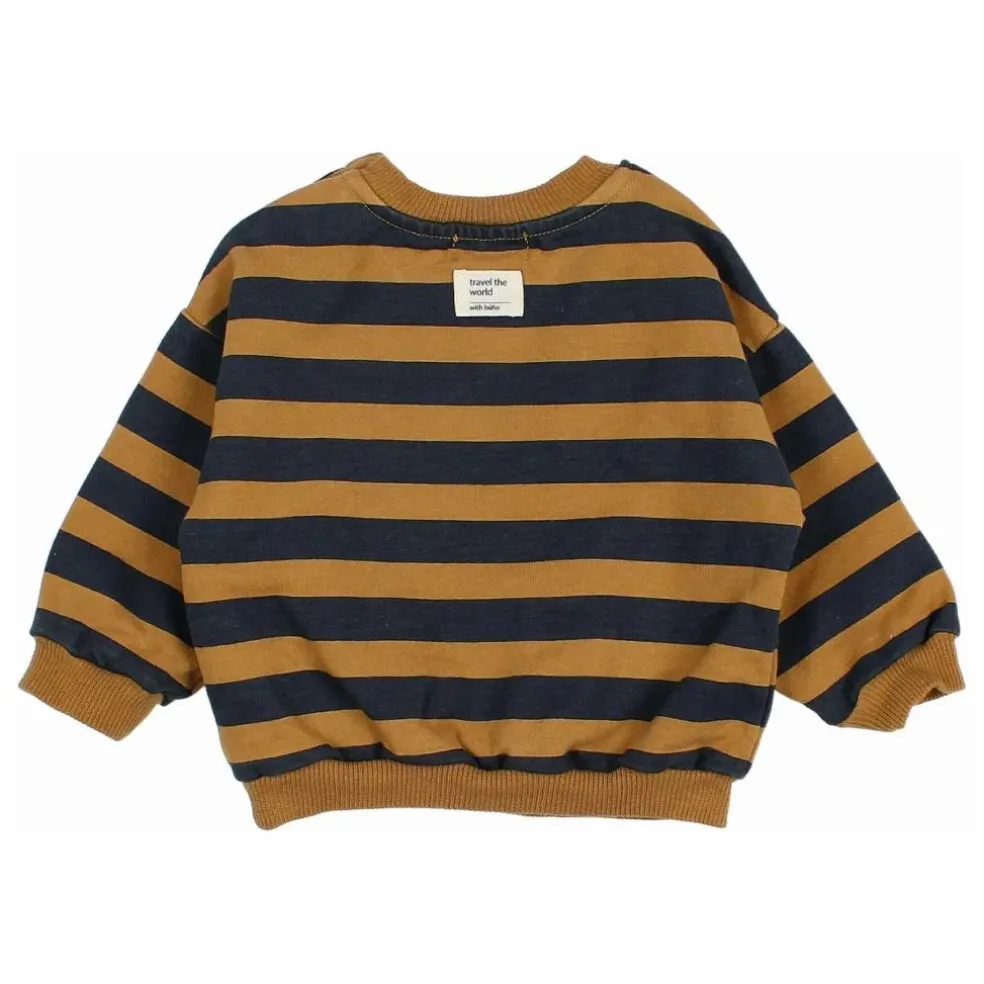 Sweat Rayures Bébé Coton Bio | Ocre
