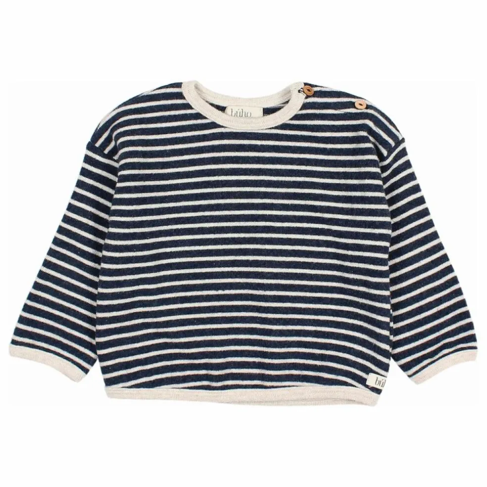 Sweat Rayures Soft | Bleu marine