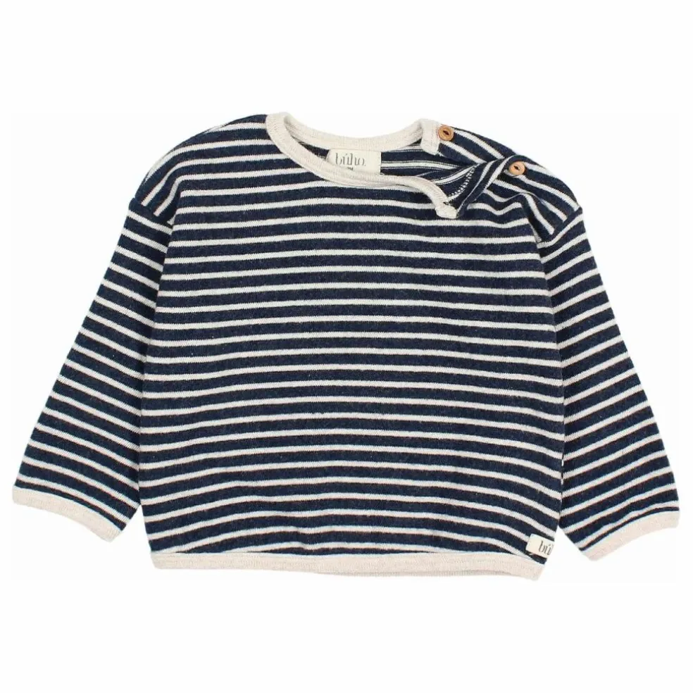 Sweat Rayures Soft | Bleu marine