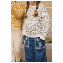 Sweat Rosalia Fleuri Coton Bio | Crème