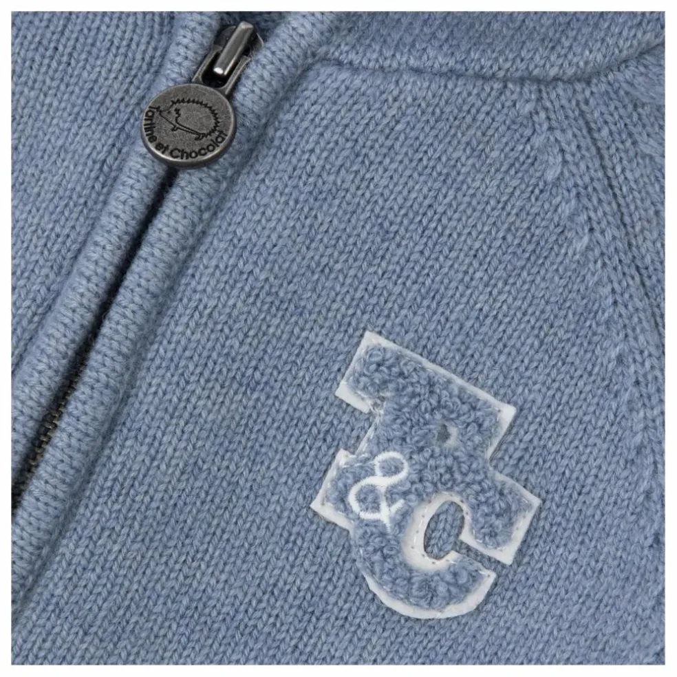 Sweat Torsades Laine | Bleu gris