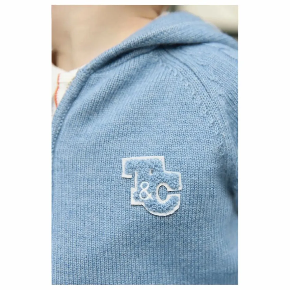 Sweat Torsades Laine | Bleu gris