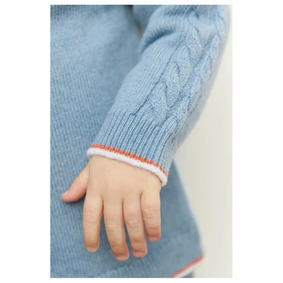 Sweat Torsades Laine | Bleu gris