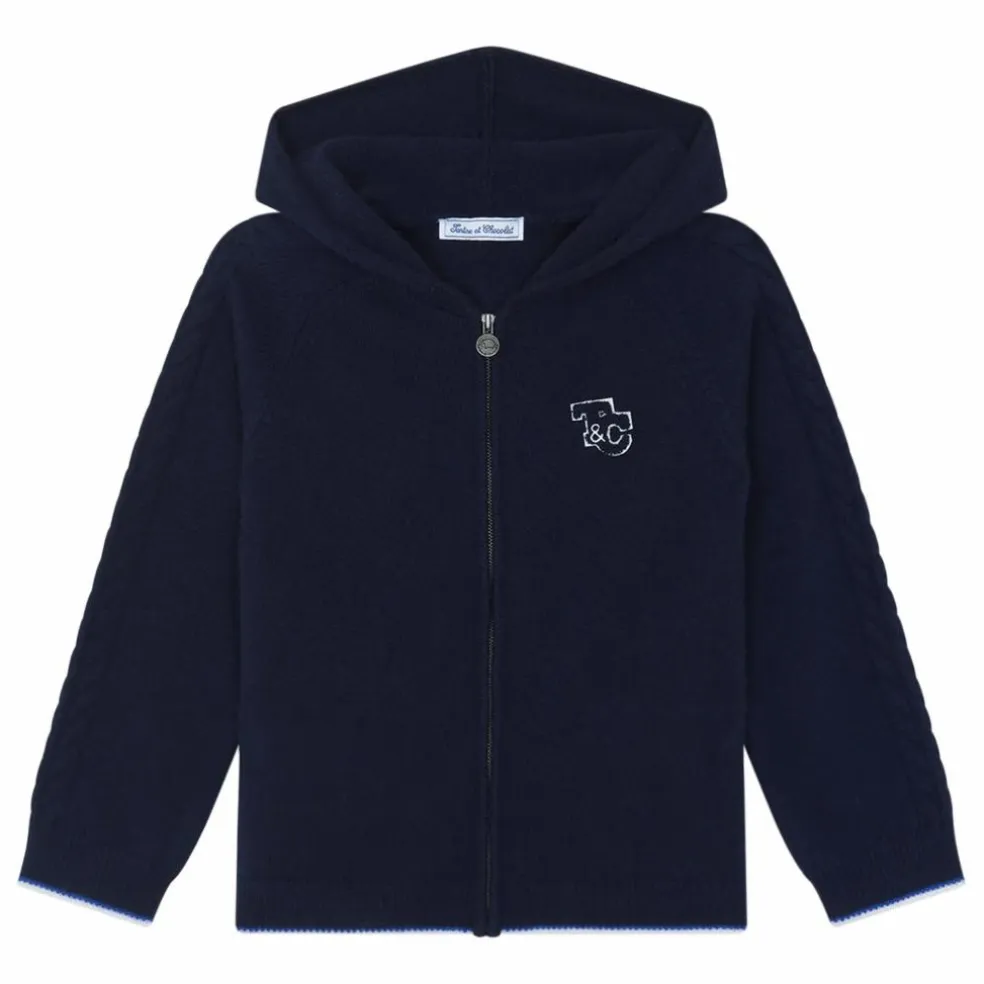 Sweat Torsades Laine | Bleu marine