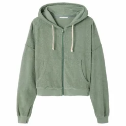 Sweat Zippé Bobypark Coton Bio | Vert argile