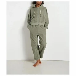 Sweat Zippé Bobypark Coton Bio | Vert argile
