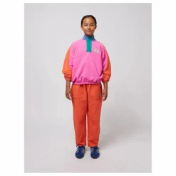 Sweat Zippé Colorblock Coton Bio | Rose