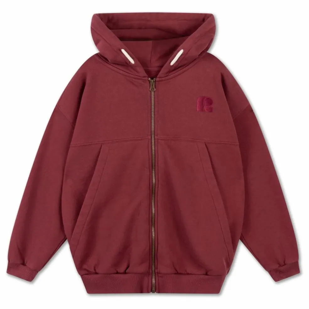 Sweat Zippé Coton Bio | Bordeaux