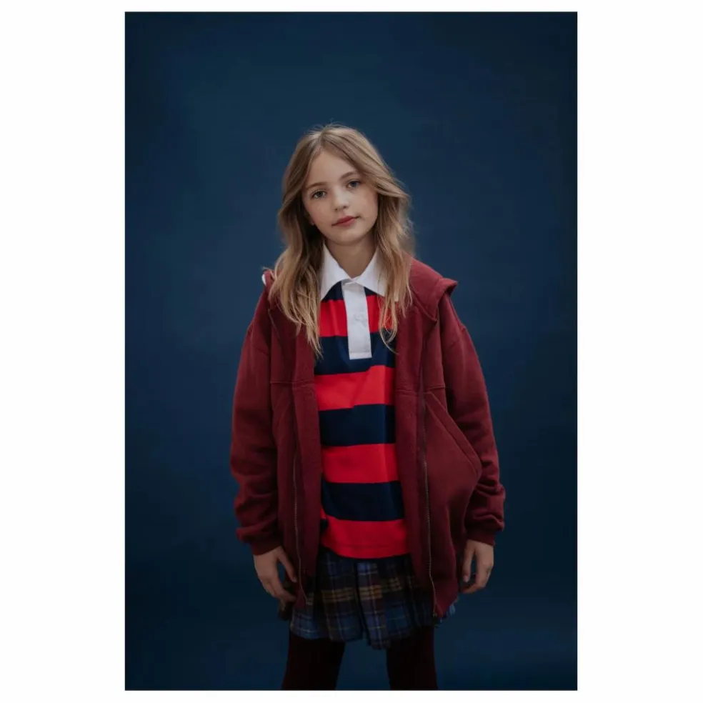 Sweat Zippé Coton Bio | Bordeaux