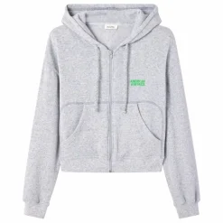 Sweat Zippé Evona | Gris chiné clair
