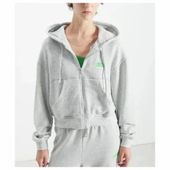 Sweat Zippé Evona | Gris chiné clair