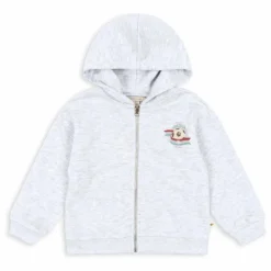 Sweat Zippé Lou Coton Bio | Gris chiné