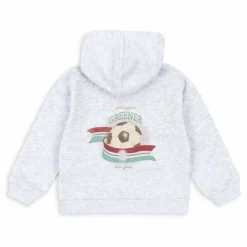 Sweat Zippé Lou Coton Bio | Gris chiné