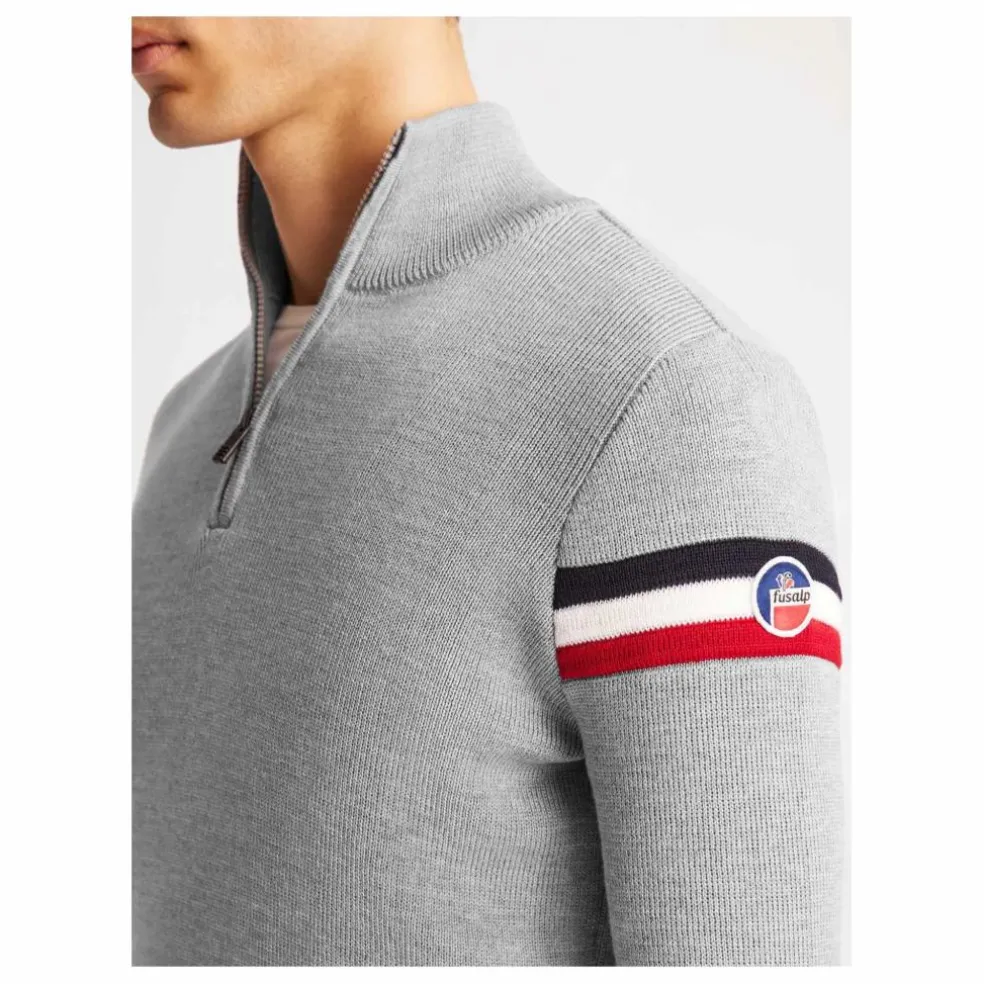 Sweat Zippé Wengen IV Laine Mérinos | Gris