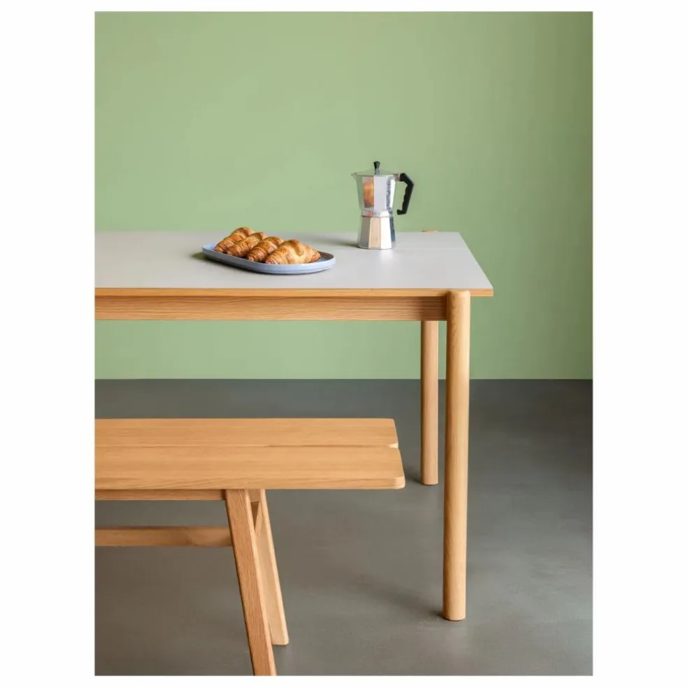 Table à manger en chêne Oblique | Gris clair