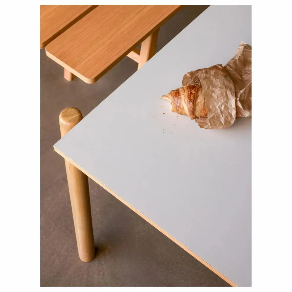 Table à manger en chêne Oblique | Gris clair