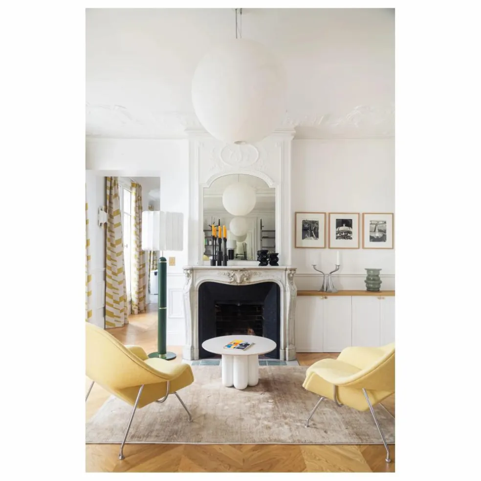 Table basse avec plateau en matière recyclée | Blanc