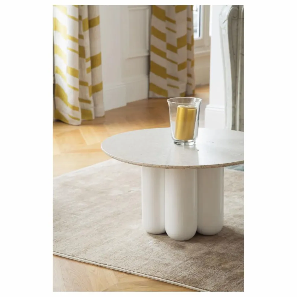 Table basse avec plateau en matière recyclée | Blanc