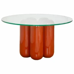 Table basse avec plateau en verre | Terracotta