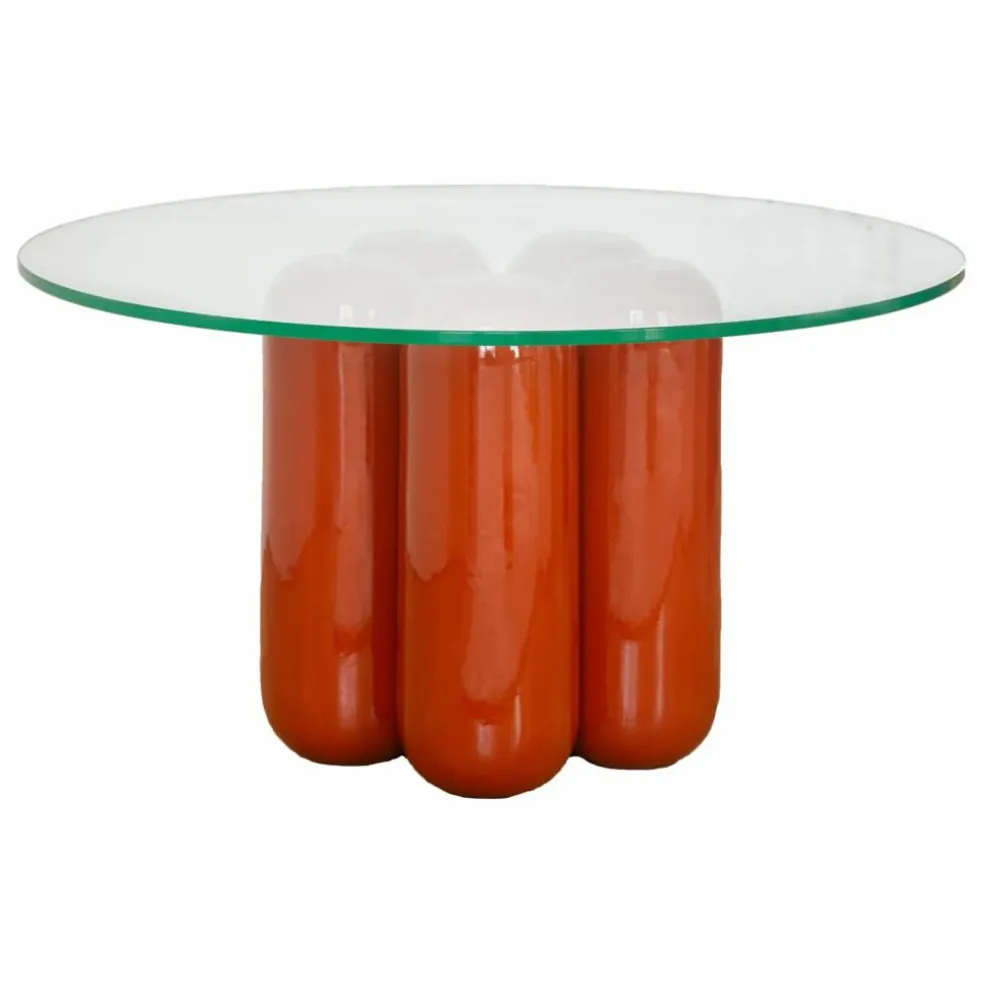 Table basse avec plateau en verre | Terracotta