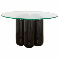 Table basse avec plateau en verre | Noir