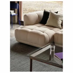 Table basse en verre Kofi, piétement en noyer | Noyer