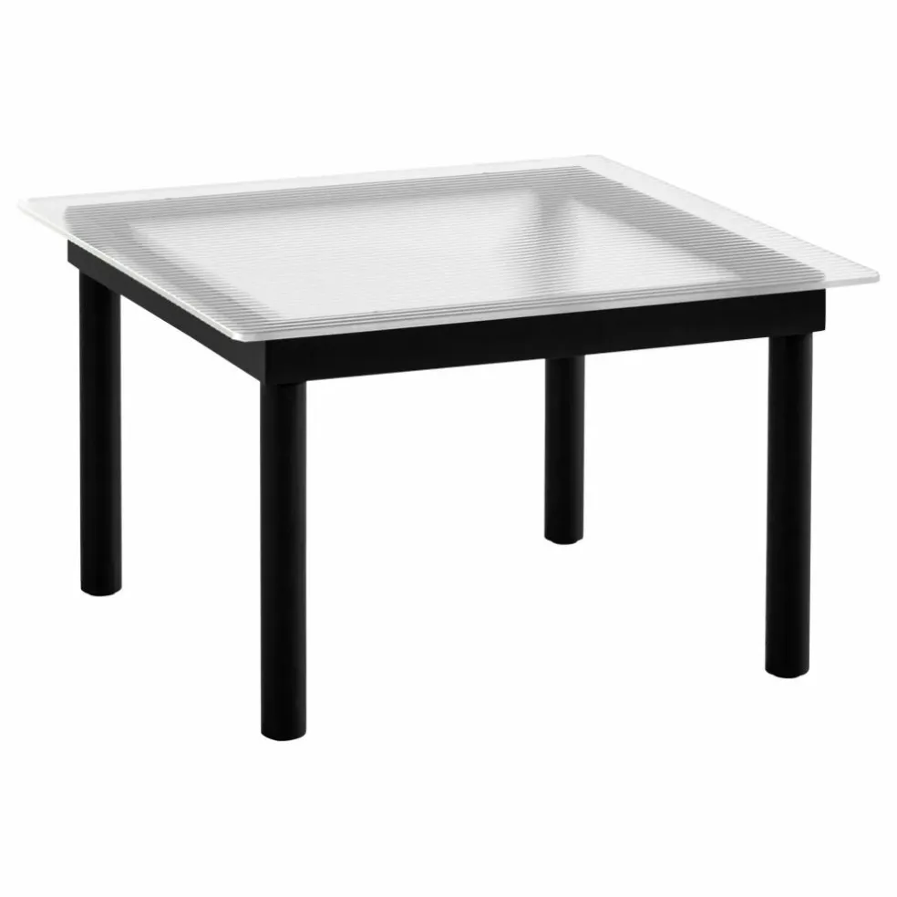 Table basse en verre Kofi, pietement en chêne | Noir