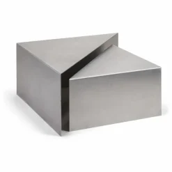 Table basse gigogne Triangolo en aluminium brossé | Aluminium
