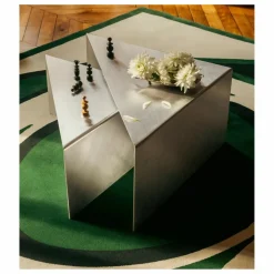 Table basse gigogne Triangolo en aluminium brossé | Aluminium