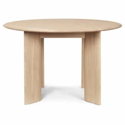 Table Bevel ronde en bois FSC | Blanc