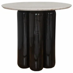 Table d'appoint avec plateau en matière recyclée | Noir
