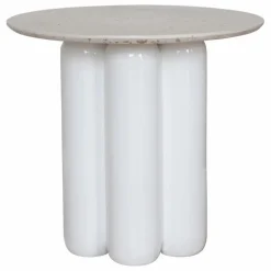 Table d'appoint avec plateau en matière recyclée | Blanc