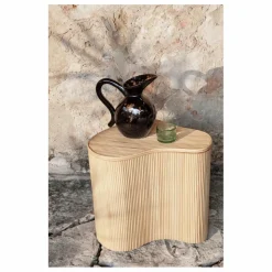 Table d'appoint de rangement Isola en rotin