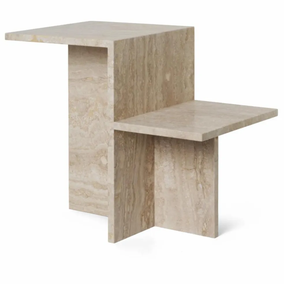 Table d'appoint Distinct en travertin | Beige