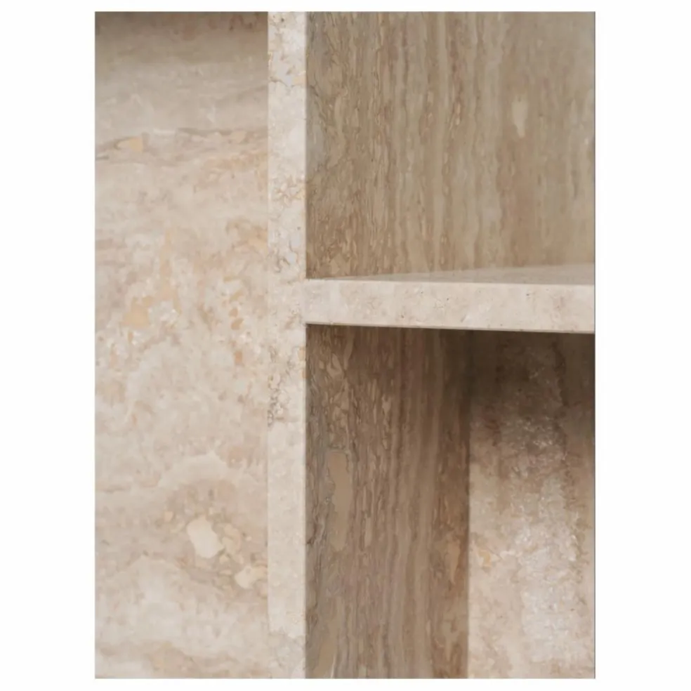 Table d'appoint Distinct en travertin | Beige