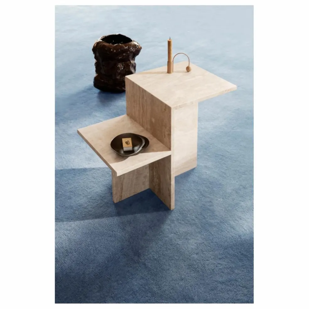 Table d'appoint Distinct en travertin | Beige