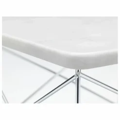 Table d'appoint Eames Ocassional LTR piétement chromé | Marbré blanc