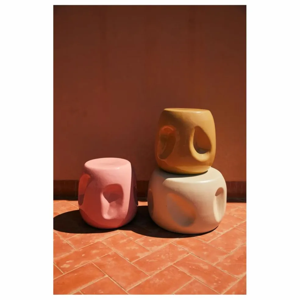 Table d'appoint en céramique | Jaune moutarde