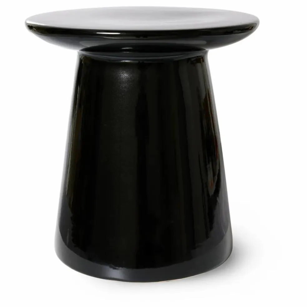 Table d'appoint en faïence | Noir