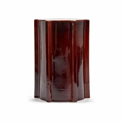 Table d'appoint en grès Pawn, Marie Michielssen | Rouge Brun