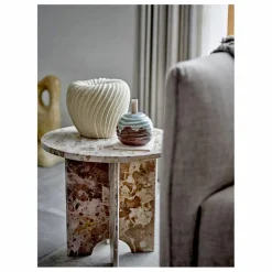 Table d'appoint Jasmia en marbre | Marron