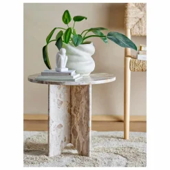 Table d'appoint Jasmia en marbre | Marron