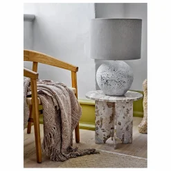 Table d'appoint Jasmia en marbre | Marron