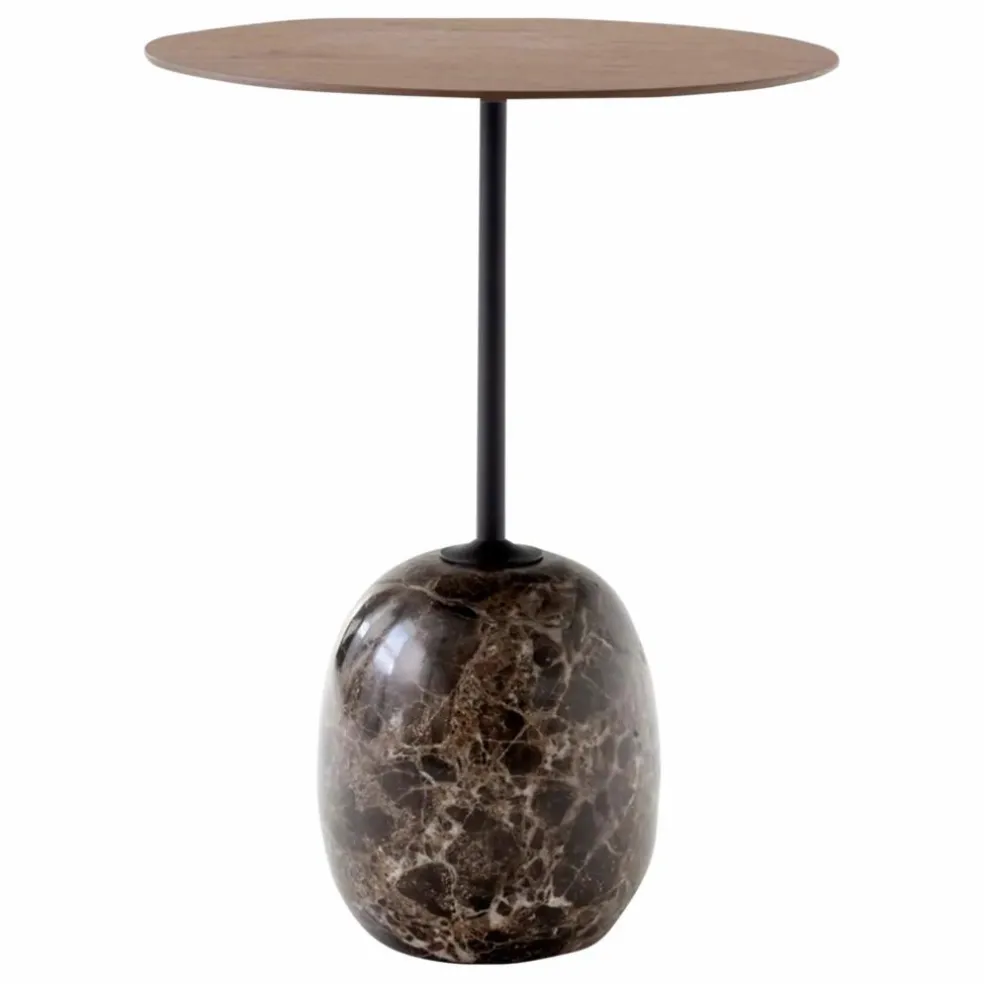 Table d'appoint Lato LN8, plateau en noyer