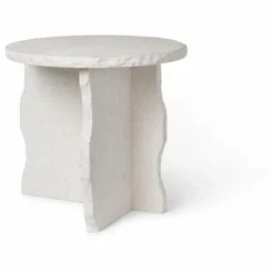 Table d'appoint Mineral en marbre de Bianco Curia | Blanc