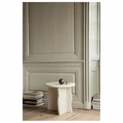 Table d'appoint Mineral en marbre de Bianco Curia | Blanc